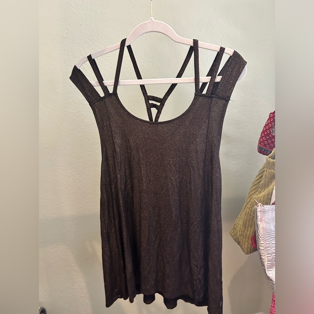 RVCA Black and Gold Workout Tank